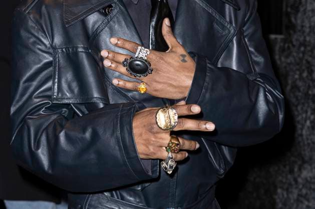ASAP Rocky Leaving To Bottega Veneta Show - Milan ASAP Rocky s hands while he is leaving his hotel to attend Bottega Veneta Fashion show during Milan Fashion Week women?s collection fall winter 2024-2025 in Milan, Italy on February 24, 2024. Photo by Marco Piovanotto ABACAPRESS.COM unknown  Copyright: xPiovanottoxMarco ABACAx