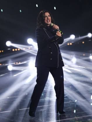 Rome, Final TV broadcast Tale e Quale Sanremo Rome, Rai ex Dear studios, final TV broadcast Tale e Quale Sanremo . In the photo: Deborah Iurato imitates Laura Pausini Rome Italy  Copyright: xIPA ABACAx