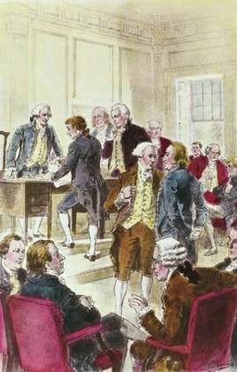 Signing the Declaration of Independence, July 4th, 1776 Henry Alexander Ogden (1856-1936 American)  Copyright: x x2010xSuperStockx 900-126150