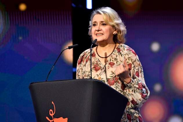 Oksana Zabuzhko at the Closing Ceremony with Award Ceremony at the Berlinale 2024 74 Berlin International Film Festival at the Berlinale Palast Berlin, 24 02 2024 Foto:xN.xKubelkax xFuturexImagex preisverleihung_4377