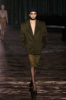 PFW - Saint Laurent Runway A model walks the runway ring the Saint Laurent Womenswear Fall Winter 2024-2025 show as part of Paris Fashion Week on February 27, 2024 in Paris, France. Photo by Jerome DominÃ ABACAPRESS.COM  Copyright: xDominexJerome ABACAx