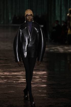 PFW - Saint Laurent Runway A model walks the runway ring the Saint Laurent Womenswear Fall Winter 2024-2025 show as part of Paris Fashion Week on February 27, 2024 in Paris, France. Photo by Jerome DominÃ ABACAPRESS.COM  Copyright: xDominexJerome ABACAx