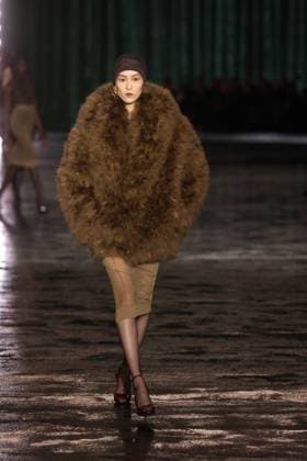 PFW - Saint Laurent Runway A model walks the runway ring the Saint Laurent Womenswear Fall Winter 2024-2025 show as part of Paris Fashion Week on February 27, 2024 in Paris, France. Photo by Jerome DominÃ ABACAPRESS.COM  Copyright: xDominexJerome ABACAx