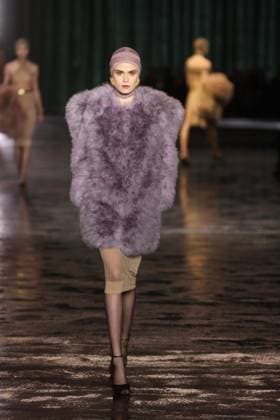 PFW - Saint Laurent Runway A model walks the runway ring the Saint Laurent Womenswear Fall Winter 2024-2025 show as part of Paris Fashion Week on February 27, 2024 in Paris, France. Photo by Jerome DominÃ ABACAPRESS.COM  Copyright: xDominexJerome ABACAx