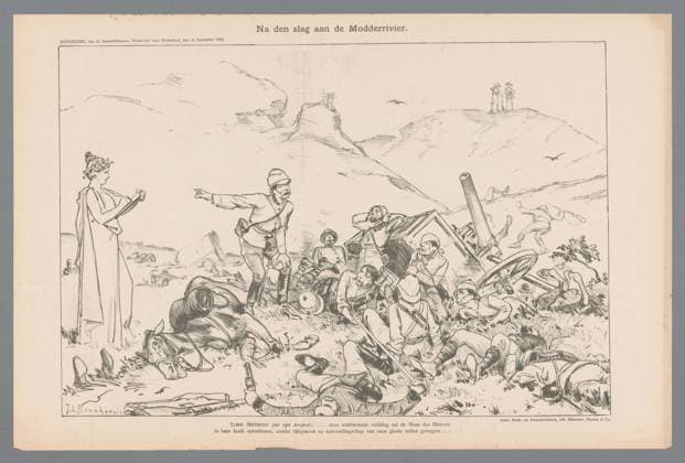 RECORD DATE NOT STATED After the Battle of the Modder River, Johan Braakensiek, 1899 Amsterdam paper political caricatures and satires. war South Africa Copyright: xpiemagsx rknbpie221223-54337 !ACHTUNG AUFNAHMEDATUM GESCHÄTZT!