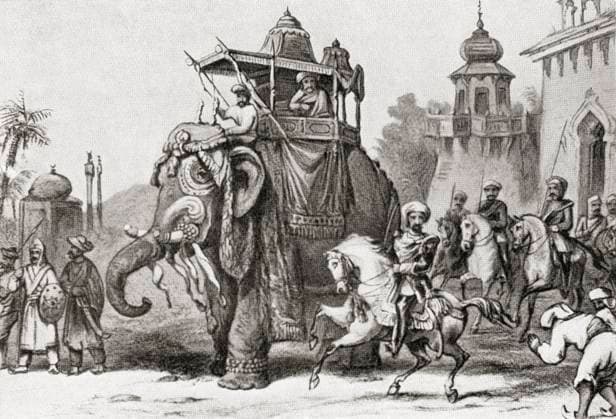 RECORD DATE NOT STATED The Nana Sahib leaving Lucknow for Cawnpore in 1857. Nana Sahib, 1824 Ã¢â‚¬ disappeared 1857, born as Dhondu Pant. Indian Maratha aristocrat and fighter, leader of the rebellion in Cawnpore (Kanpur) during the 1857 uprising. From Hutchinson s History of the Nations, published 1915. Copyright: DesignxPicsx xKenxWelsh 902_05_12333166HighRes