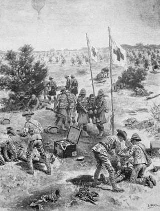 RECORD DATE NOT STATED Illustrated London News record of Transvall War 1899-1900. The chievements of the home and colonial forces in the great conflict with the Boer Republics. Spencer Wilkinson record. Magersfontein: Gordons covering retreat of the Highland Brigade.Sketch by Frederick Villiers Copyright: DesignxPicsx xJohnxShort 902_33_12451687HighRes