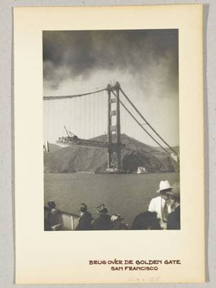 RECORD DATE NOT STATED Golden Gate Bridge, San Francisco, United States, under construction, 1936 photograph United States of America paper. photographic support. cardboard gelatin silver print bridge Copyright: xpiemagsx rknbpie24122023-2067 !ACHTUNG AUFNAHMEDATUM GESCHÄTZT!