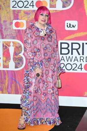 Celebrities arrive at the BRIT Awards 2024 at The O2 Arena in London Featuring: Zandra Rhodes Where: London, United Kingdom When: 02 Mar 2024 Credit: Cover Images EDITORIAL USE ONLY. NOT FOR USE BY NEWSPAPERS BASED IN THE UK. Copyright: xx 53529008