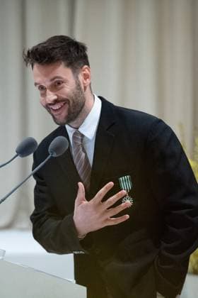 PFW Simon Jacquemus Medal Ceremony Simon Jacquemus attending the Simon Jacquemus Chevalier de l ordre des Arts et des Lettres Medal Ceremony as part of Paris Fashion Week in Paris, France on March 02, 2024. Photo by Aurore Marechal ABACAPRESS.COM Paris France  Copyright: xMarechalxAurore ABACAx