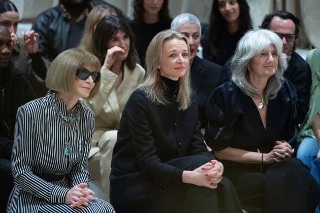 PFW Simon Jacquemus Medal Ceremony Anna Wintour and Delphine Arnault attending the Simon Jacquemus Chevalier de l ordre des Arts et des Lettres Medal Ceremony as part of Paris Fashion Week in Paris, France on March 02, 2024. Photo by Aurore Marechal ABACAPRESS.COM Paris France  Copyright: xMarechalxAurore ABACAx
