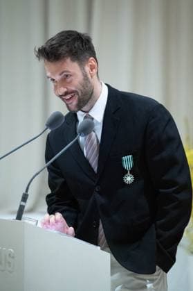 PFW Simon Jacquemus Medal Ceremony Simon Jacquemus attending the Simon Jacquemus Chevalier de l ordre des Arts et des Lettres Medal Ceremony as part of Paris Fashion Week in Paris, France on March 02, 2024. Photo by Aurore Marechal ABACAPRESS.COM Paris France  Copyright: xMarechalxAurore ABACAx
