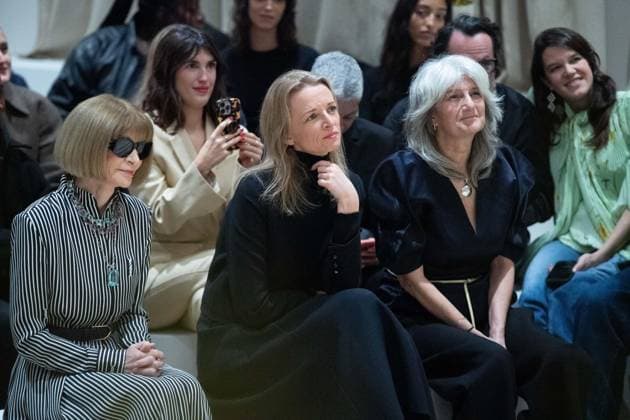 PFW Simon Jacquemus Medal Ceremony Anna Wintour and Delphine Arnault attending the Simon Jacquemus Chevalier de l ordre des Arts et des Lettres Medal Ceremony as part of Paris Fashion Week in Paris, France on March 02, 2024. Photo by Aurore Marechal ABACAPRESS.COM Paris France  Copyright: xMarechalxAurore ABACAx