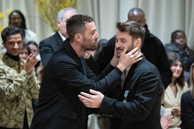 PFW Simon Jacquemus Medal Ceremony Marco Maestri and Simon Jacquemus attending the Simon Jacquemus Chevalier de l ordre des Arts et des Lettres Medal Ceremony as part of Paris Fashion Week in Paris, France on March 02, 2024. Photo by Aurore Marechal ABACAPRESS.COM Paris France  Copyright: xMarechalxAurore ABACAx