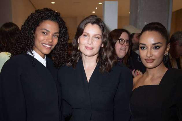 PFW Simon Jacquemus Medal Ceremony Tina Kunakey, Laetitia Casta and Amina Muaddi attending the Simon Jacquemus Chevalier de l ordre des Arts et des Lettres Medal Ceremony as part of Paris Fashion Week in Paris, France on March 02, 2024. Photo by Aurore Marechal ABACAPRESS.COM Paris France  Copyright: xMarechalxAurore ABACAx