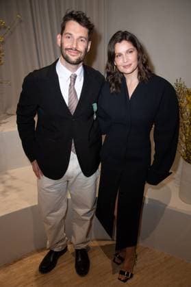 PFW Simon Jacquemus Medal Ceremony Simon Jacquemus and Laetitia Casta attending the Simon Jacquemus Chevalier de l ordre des Arts et des Lettres Medal Ceremony as part of Paris Fashion Week in Paris, France on March 02, 2024. Photo by Aurore Marechal ABACAPRESS.COM Paris France  Copyright: xMarechalxAurore ABACAx