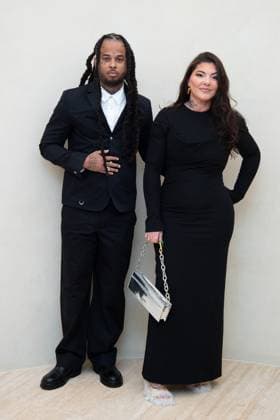 PFW Simon Jacquemus Medal Photocall Kalash and Clara Kata attending the Simon Jacquemus Chevalier de l ordre des Arts et des Lettres Medal Ceremony as part of Paris Fashion Week in Paris, France on March 02, 2024. Photo by Aurore Marechal ABACAPRESS.COM Paris France  Copyright: xMarechalxAurore ABACAx