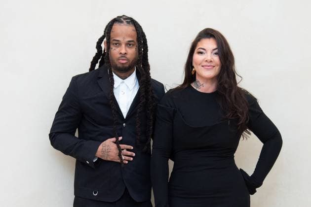 PFW Simon Jacquemus Medal Photocall Kalash and Clara Kata attending the Simon Jacquemus Chevalier de l ordre des Arts et des Lettres Medal Ceremony as part of Paris Fashion Week in Paris, France on March 02, 2024. Photo by Aurore Marechal ABACAPRESS.COM Paris France  Copyright: xMarechalxAurore ABACAx