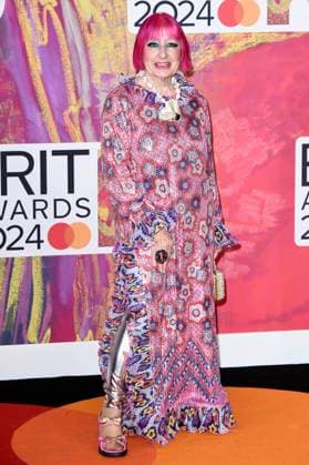 Zandra Rhodes at the presentation of the 44 BRIT Awards 2023 at the O2 Arena London, 02 03 2024 Foto:xS.xVasx xFuturexImagex brit_awards_4398
