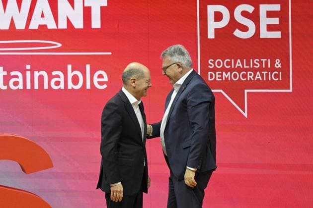Congress of the European Socialist Party PSE The Europe we want Rome - Olaf Scholz and Nicolas Schmit during the Congress of the European Socialist Party (PES) Editorial Usage Only ROME Italy  Copyright: xIPA ABACAx