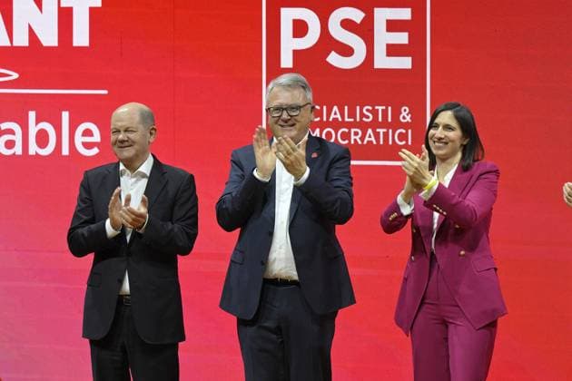 Rome - Olaf Scholz, Nicolas Schmit, Elly Schlein during the Congress of the European Socialist Party (PES) Editorial Usage Only  Copyright: xLUIGIxMISTRULLIx xIPAx Agenzia_Fotogramma_FGR4075351