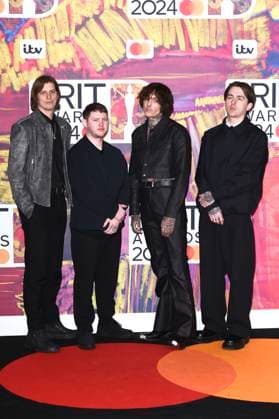 Matt Kean, Lee Malia, Oliver Sykes and Matt Nicholls from Bring Me the Horizon at the 44 BRIT Awards 2023 at the O2 Arena London, 02 03 2024 Foto:xS.xVasx xFuturexImagex brit_awards_4516
