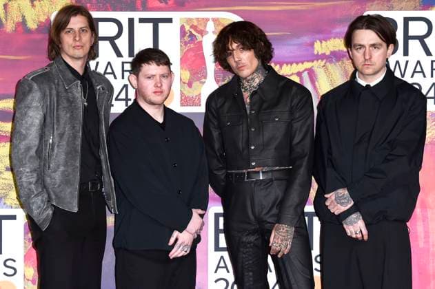 Matt Kean, Lee Malia, Oliver Sykes and Matt Nicholls from Bring Me the Horizon at the 44 BRIT Awards 2023 at the O2 Arena London, 02 03 2024 Foto:xS.xVasx xFuturexImagex brit_awards_4520