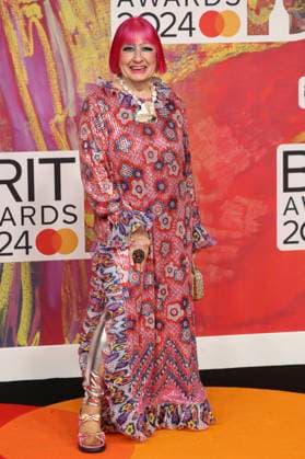 Zandra Rhodes at the presentation of the 44 BRIT Awards 2023 at the O2 Arena London, 02 03 2024 Foto:xD.xJonesx xFuturexImagex brit_awards_4037