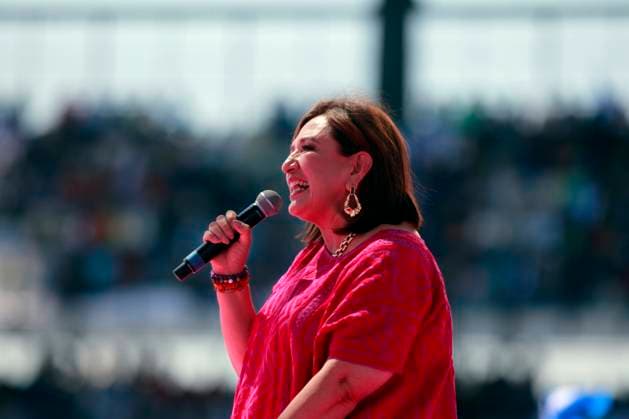 Xochitl Galvez in Querétaro, Mexico - 03 Mar 2024 Xochitl Galvez, candidate of the Fuerza y ??Corazón por México coalition speaks during the rally. Xochitl Galvez, candidate of the Fuerza y ??Corazón por México coalition, held a rally at the Olympic Stadium in Querétaro to talk about her proposals for the next elections, where she will seek to become the first woman to govern the country. Queretaro Mexico Copyright: xCesarxGomezx xSOPAxImagesx _MG_1843