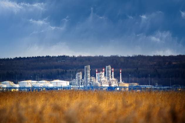 Ust-Luga oil terminal Ust-Luga oil terminal, Baltic pipeline system. Russia. View from the sea and reeds Copyright: xZoonar.com MaximilianxBuzunx 15984178