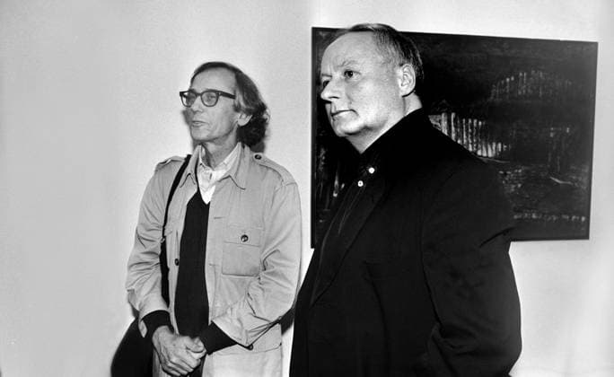 Deutschland, Bonn, 22.11.1993 Archiv.: 44-25-19 Kuenstler Christo in Bonn Foto: Oskar Lafontaine und Christo (Christo Wladimirow Jawaschew) Fuer Ihr Archiv *** Germany, Bonn, 22 11 1993 Archive 44 25 19 Artist Christo in Bonn Photo Oskar Lafontaine and Christo Christo Vladimirov Yavashev For your archive