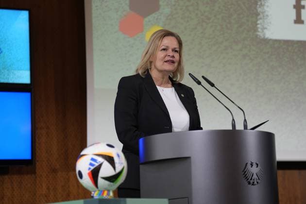 100 days before the kick-off of UEFA EURO 2024, Minister of the Interior Nancy Faeser 100 days before the kick-off of UEFA EURO 2024, Minister of Sport and the Interior Nancy Faeser invites you to a countdown event at the Federal Ministry of the Interior and for Home Affairs With DFB Sports Director Rudi Völler, Tournament Director of UEFA EURO 2024 Philipp Lahm a