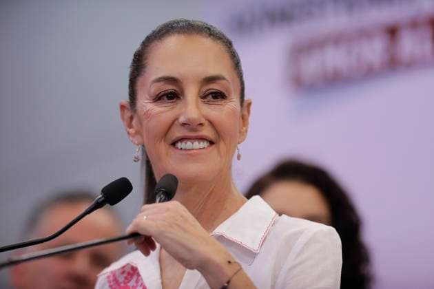 March 7, 2024, Queretaro, Mexico: Candidate Claudia Sheinbaum seen during a meeting with the media. During her first activity in the state, the presidential candidate for the Let s Keep Making History Coalition said that she will push for joint cabinets, Vicaria law, Olympia law in all states. Queretaro Mexico - ZUMAs197 20240307_aaa_s197_181 Copyright: xCesarxGomezx
