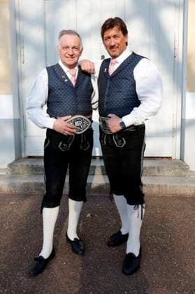 Otto Demetz and Joakin Stuffer Die Ladiner before the concert Kings of folk music Marianne Michaels farewell tour in the Zerbst town hall, 07 03 2024 Foto:xR.xStoffelsx xFuturexImagex volksmusik_4319