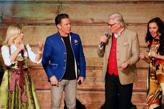 Marianne Hartl, Stefan Mross, Michael Hartl and Anita Hofmann at the Könige der Volksmusik concert Marianne Michaels farewell tour in the Zerbst town hall, 07 03 2024 Foto:xR.xStoffelsx xFuturexImagex volksmusik_4345