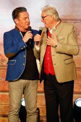 Stefan Mross and Michael Hartl at the Könige der Volksmusik concert Marianne Michaels farewell tour in the Zerbst town hall, 07 03 2024 Foto:xR.xStoffelsx xFuturexImagex volksmusik_4350