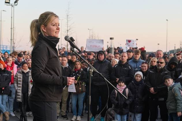 Brandenburg Tesla employee protest Emplo