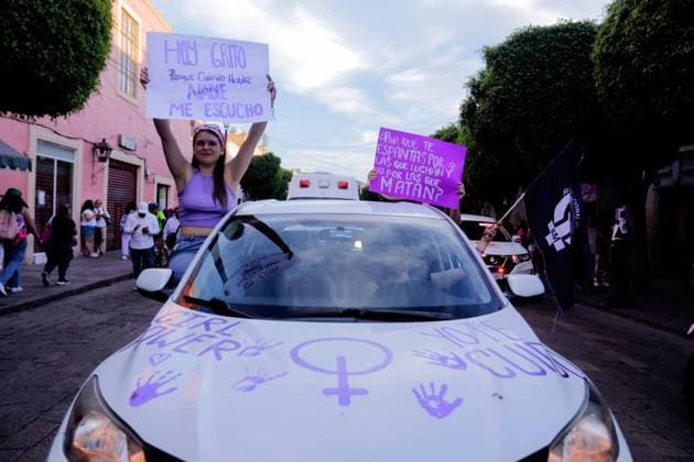 Women s Day demonstration in Queretaro A woman shows a banner during a Women s Day demonstration. Women from Querétaro Mobilized for International Women s Day. The march for 8M in Querétaro concluded in the Plaza de la Constitución where women demanded an end to violence and that their rights be respected. Queretaro Mexico Copyright: xCesarxGomezx xSOPAxImagesx _EGR1729