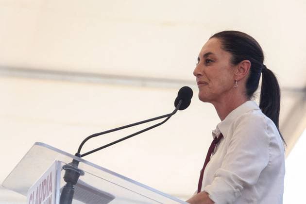 Claudia Scheinbaum On The Campaign Trail - Mexico Claudia Sheinbaum, candidate for the Presidency of Mexico for the Let s Make History coalition,speaks during a political rally as part of her tour of the State of Mexico. Teoloyucan, Mexico, March 8, 2024. Photo by Rick Cruz Eyepix Group ABACAPRESS.COM Teoloyucan State Of Mexico Mexico  Copyright: xEyepix ABACAx
