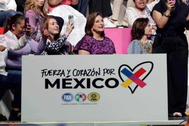 March 10, 2024, Mexico City, Mexico: Candidate to Mexico s Presidency, for the Fuerza y Corazon por Mexico coalition, Xochitl Galvez Ruiz, during the Women for a Mexico Without Fear meeting, on the occasion of the commemoration of International Women s Day as part of her campaign at the Pepsi Center. on March 10, 2024 in Mexico City, Mexico Mexico City Mexico - ZUMAe321 20240310_zia_e321_025 Copyright: xLuisxBarronx