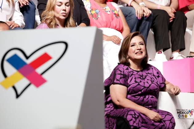 March 10, 2024, Mexico City, Mexico: Candidate to Mexico s Presidency, for the Fuerza y Corazon por Mexico coalition, Xochitl Galvez Ruiz, during the Women for a Mexico Without Fear meeting, on the occasion of the commemoration of International Women s Day as part of her campaign at the Pepsi Center. on March 10, 2024 in Mexico City, Mexico Mexico City Mexico - ZUMAe321 20240310_zia_e321_026 Copyright: xLuisxBarronx