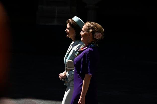 Swedish Royals Visit Mexico - Day 1 March 12, 2024, Mexico City, Mexico: Swedish Queen Silvia and Beatriz GutiÃ rrez Müller attend a welcoming ceremony on the first day of the Swedish State visit to Mexico at the National Palace. on March 12, 2024 in Mexico City, Mexico. (Photo by Carlos Tischler Eyepix Group ABACAPRESS.COM) Mexico City Mexico  Copyright: xTischlerxCarlos Eyepix ABACAx