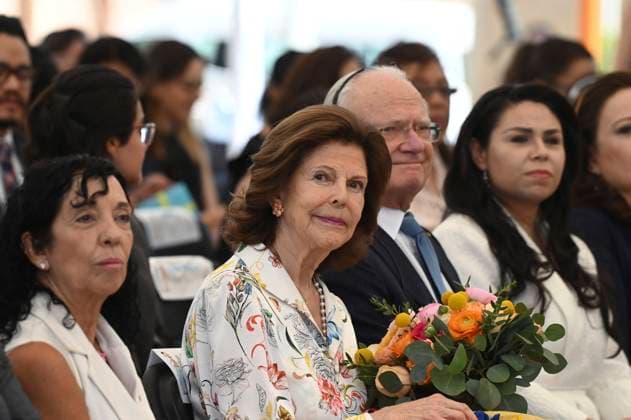Swedish Royals Visit Mexico - Day 2 March 13, 2024, Mexico City, Mexico: Swedish Queen Silvia and Swedish King Carl XVI Gustaf during their visit to the SOS Children?s Villages on the second day of the Swedish State visit to Mexico. on March 13, 2024 in Mexico City, Mexico. (Photo by Carlos Tischler Eyepix Group ABACAPRESS.COM) Mexico City Mexico  Copyright: xTischlerxCarlos Eyepix ABACAx