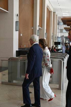 Swedish Royals Visit Mexico - Day 2 March 13, 2024, Mexico City, Mexico: Swedish Queen Silvia and Swedish King Carl XV arriving at the new engineering center of the telecommunications Swedish company Ericsson on the second day of the Swedish State visit to Mexico. on March 13, 2024 in Mexico City, Mexico. (Photo by Carlos Tischler Eyepix Group ABACAPRESS.COM) Mexico City Mexico  Copyright: xTischlerxCarlos Eyepix ABACAx