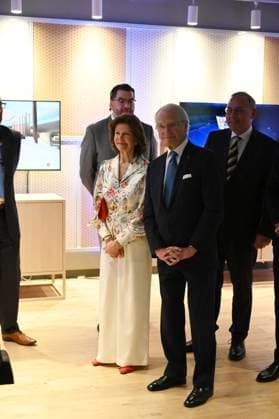 Swedish Royals Visit Mexico - Day 2 March 13, 2024, Mexico City, Mexico: Swedish Queen Silvia and Swedish King Carl XV take a tour during the opening of the new engineering center of the telecommunications Swedish company Ericsson on the second day of the Swedish State visit to Mexico. on March 13, 2024 in Mexico City, Mexico. (Photo by Carlos Tischler Eyepix Group ABACAPRESS.COM) Mexico City Mexico  Copyright: xTischlerxCarlos Eyepix ABACAx