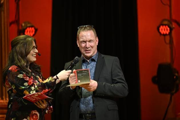 STOCKHOLM, SWEDEN 20240314 Niklas Gustavsson, Helsingborgs Dagblad winner in the category Everyday Life Picture Abroad at the Picture of the Year award ceremony at Nalen in Stockholm STOCKHOLM SWEDEN x10050x  Copyright: xPontusxLundahl TTx ARETS BILD 2024 2JplnglfRfY