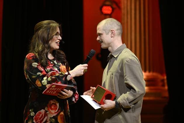 STOCKHOLM, SWEDEN 20240314 Linus Sundahl Djerf Svenska Dagbladet winner in the Portrait category at the Picture of the Year award ceremony at Nalen in Stockholm STOCKHOLM SWEDEN x10050x  Copyright: xPontusxLundahl TTx ARETS BILD 2024 SjdrH5WxNiE