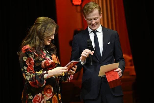 STOCKHOLM, SWEDEN 20240314 Maxim ThorÃ Bildbyran winner in the Sports Reporting category at the Picture of the Year Awards at Nalen in Stockholm STOCKHOLM SWEDEN x10050x  Copyright: xPontusxLundahl TTx ARETS BILD 2024 EYKPEVuaBeU