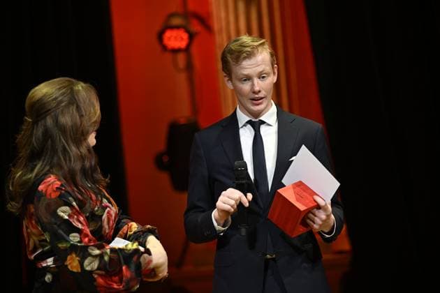 STOCKHOLM, SWEDEN 20240314 Maxim ThorÃ Bildbyran winner in the Sports Reporting category at the Picture of the Year Awards at Nalen in Stockholm STOCKHOLM SWEDEN x10050x  Copyright: xPontusxLundahl TTx ARETS BILD 2024 rvJNYTHo3LE