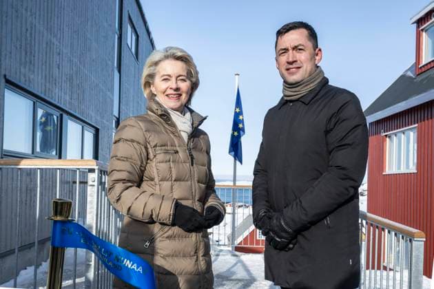 President of the European Commission Ursula von der Leyen and Greenland s Prime Minister Mute B. Egede cut the ribbon to mark the opening of the European Commission s new office in Nuuk, Greenland, Friday, March 15, 2024. (Photo: Leiff Josefsen Scanpix 2024) , Nuuk Groenland *** President of the European Commission Ursula von der Leyen and Greenland s Prime Minister Mute B Egede cut the ribbon to mark the opening of the European Commission s new office in Nuuk, Greenland, Friday, March 15, 2024 Photo Leiff Josefsen Scanpix 2024 , Nuuk Greenland  Copyright: LeiffxJosefsenxBoxx1050,x3900xNuuk LeiffxJosefsenx spdk20240315-161255-6